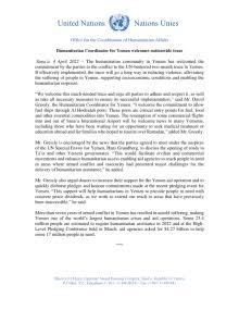 Yemen Conflict - ETC Situation Report #62 (Reporting period 01/11/2021 to 30/11/2021)