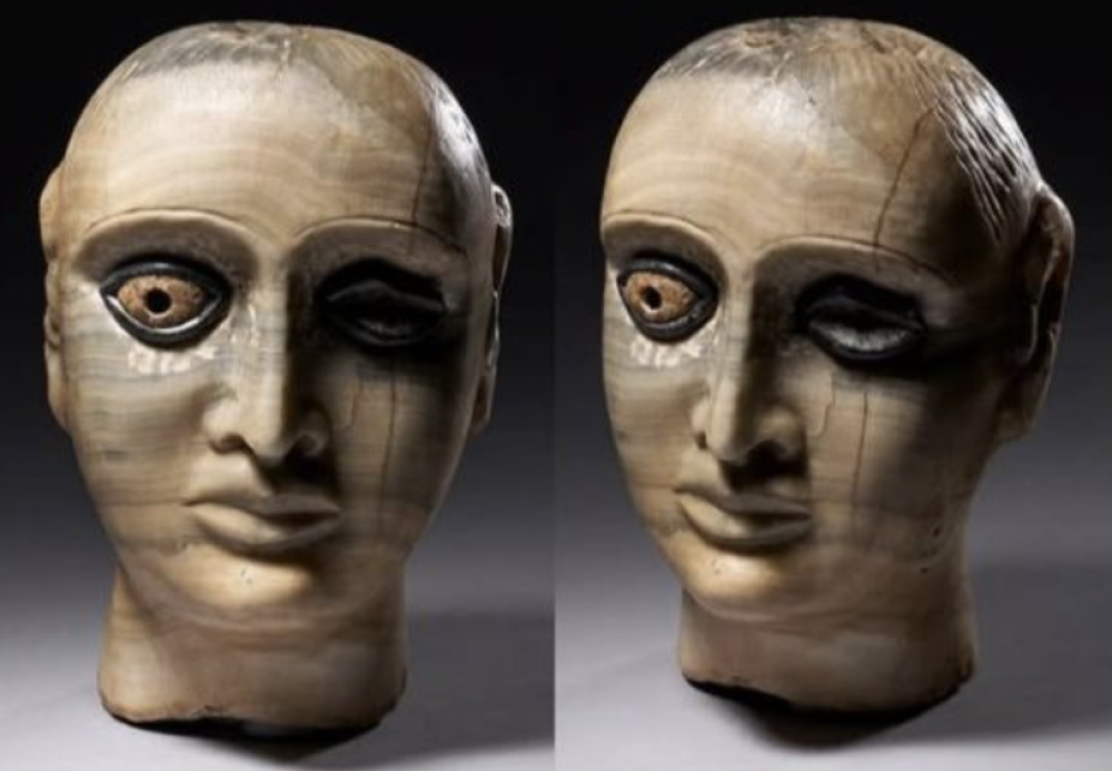 French Auction House Placas to Sell Ancient Yemeni Alabaster Funerary Head on October 29