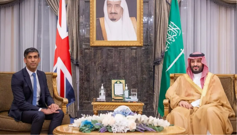 Saudi Arabia’s Crown Prince meets with British Prime Minister Sunak in Riyadh