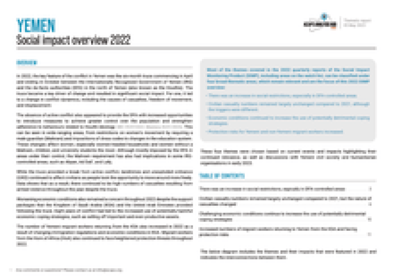 ACAPS Thematic report - Yemen: Increased DFA intervention in the private sector in DFA-controlled areas, 29 February 2024