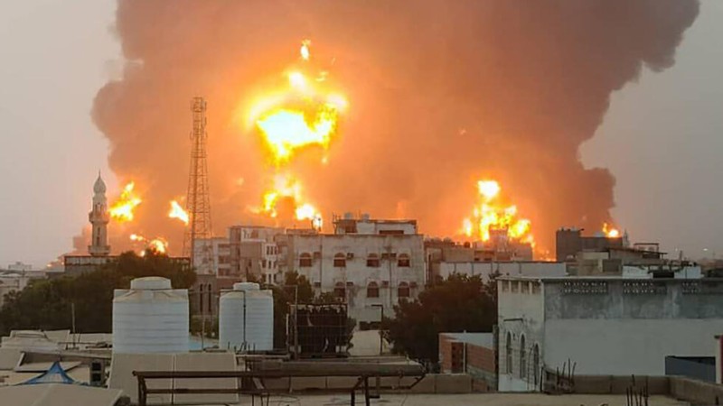 Yemen’s Houthi rebels report 13 US strikes in  Hodaeda